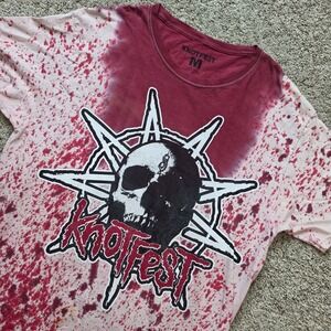 Knotfest Roadshow 2022 Shirt Mens Medium Cotton Tie Dye Splatter Slipknot Metal